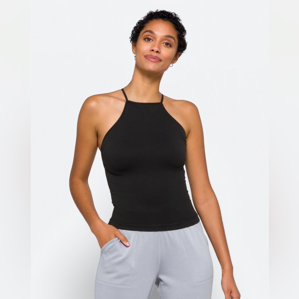 NWOT free people Black Halter Neck Tank Top
